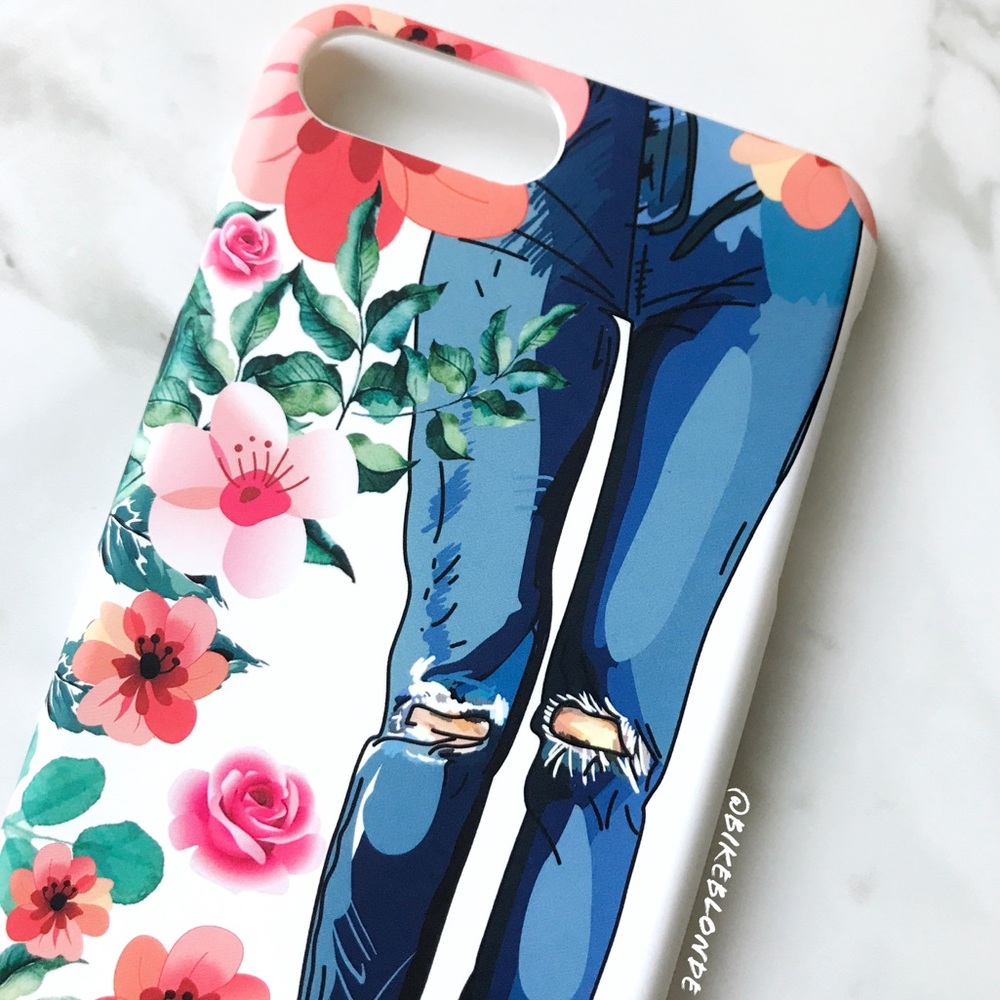 NEW iPhone 6/6+/7/8/7+/8+ Floral Torn Jeans Case - Picture 2 of 4
